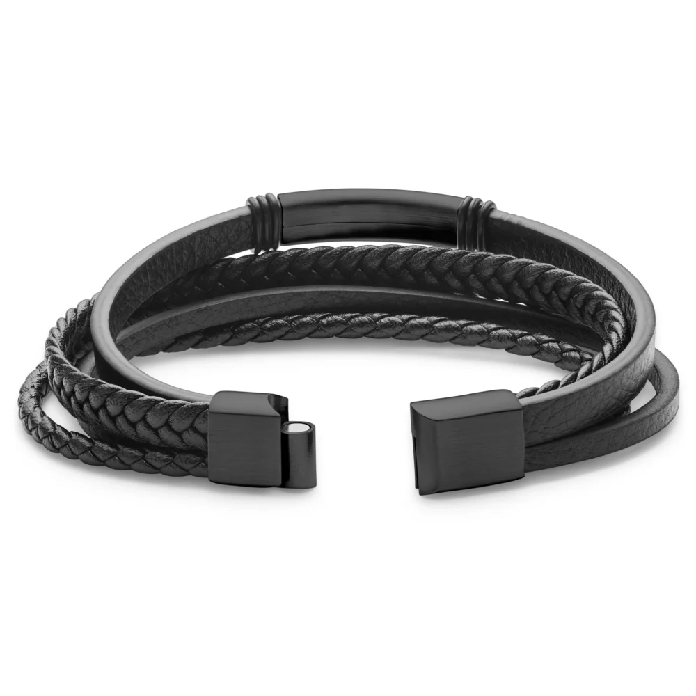 Brushed black stainless steel id bracelet - Imagen 2