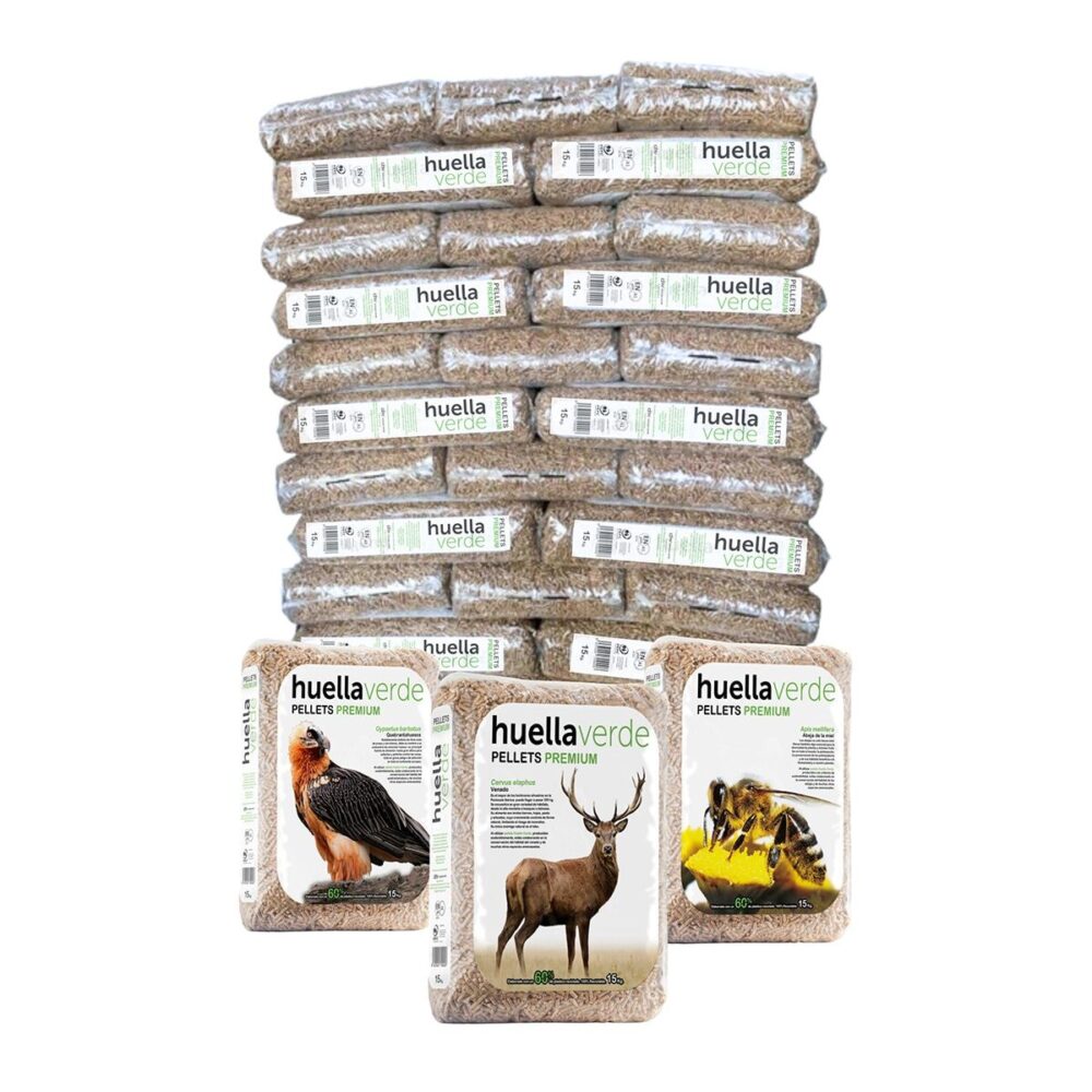 Palet Pellets de Madera Natural 77 Uds de 15 kg